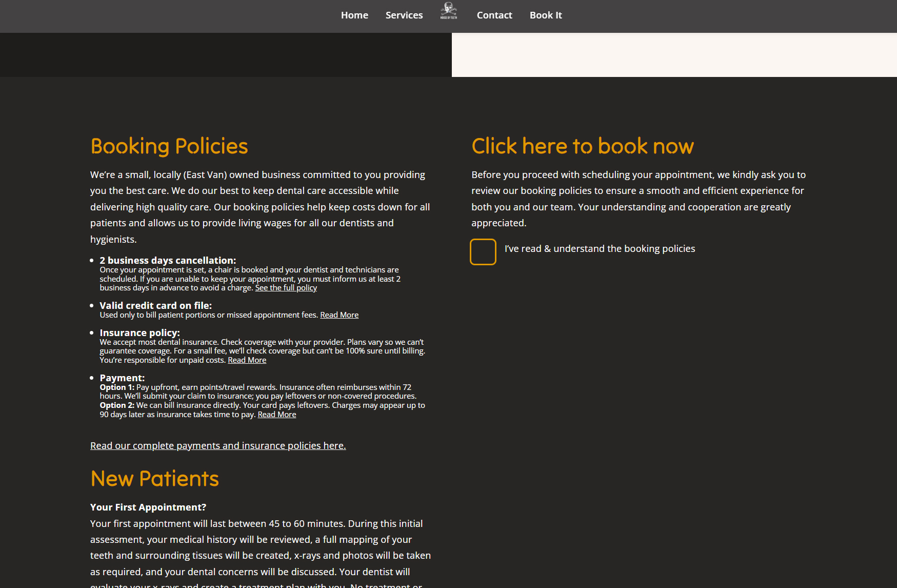 House of Teeth Dental Clinic Website