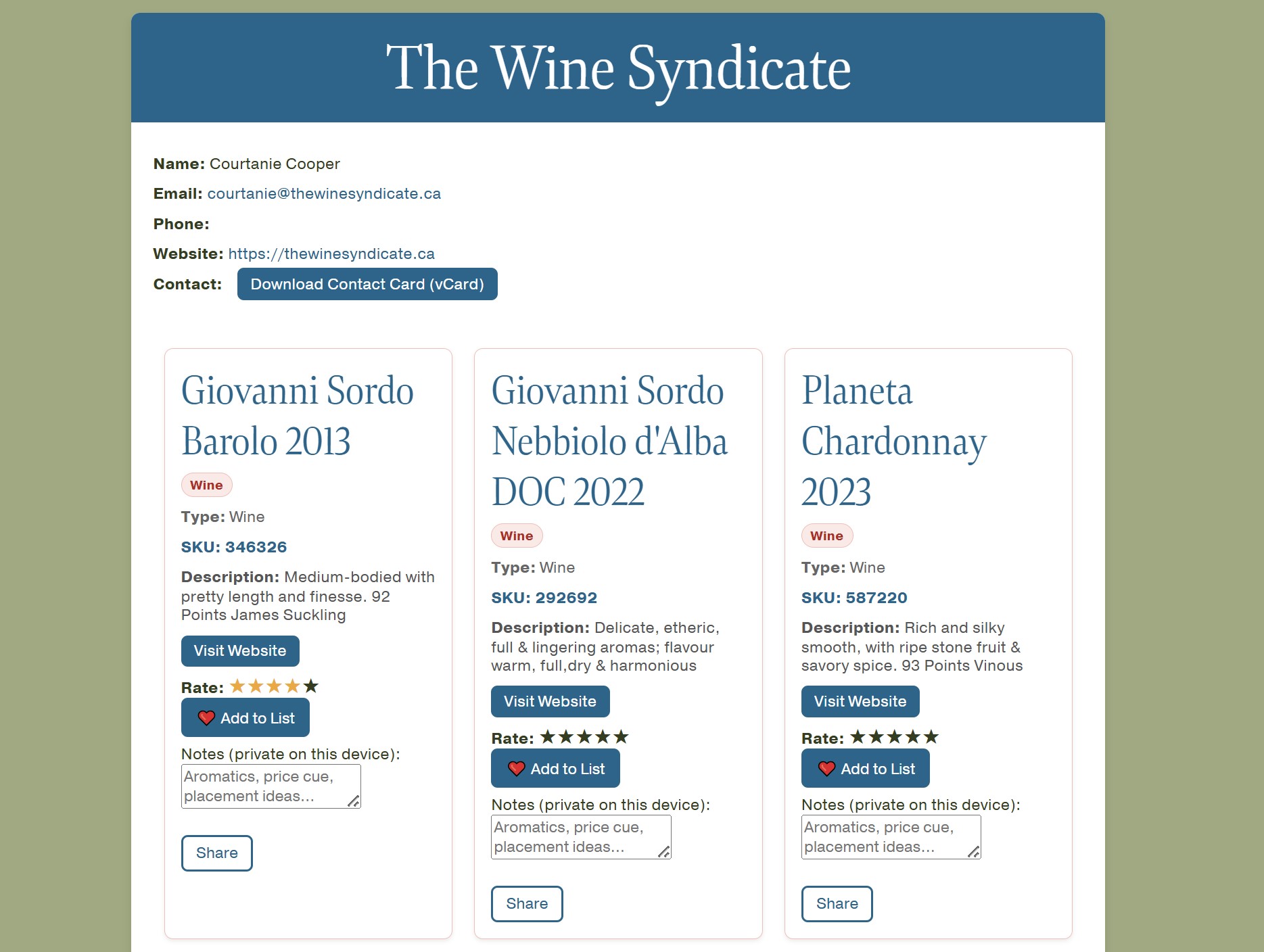 tasting app